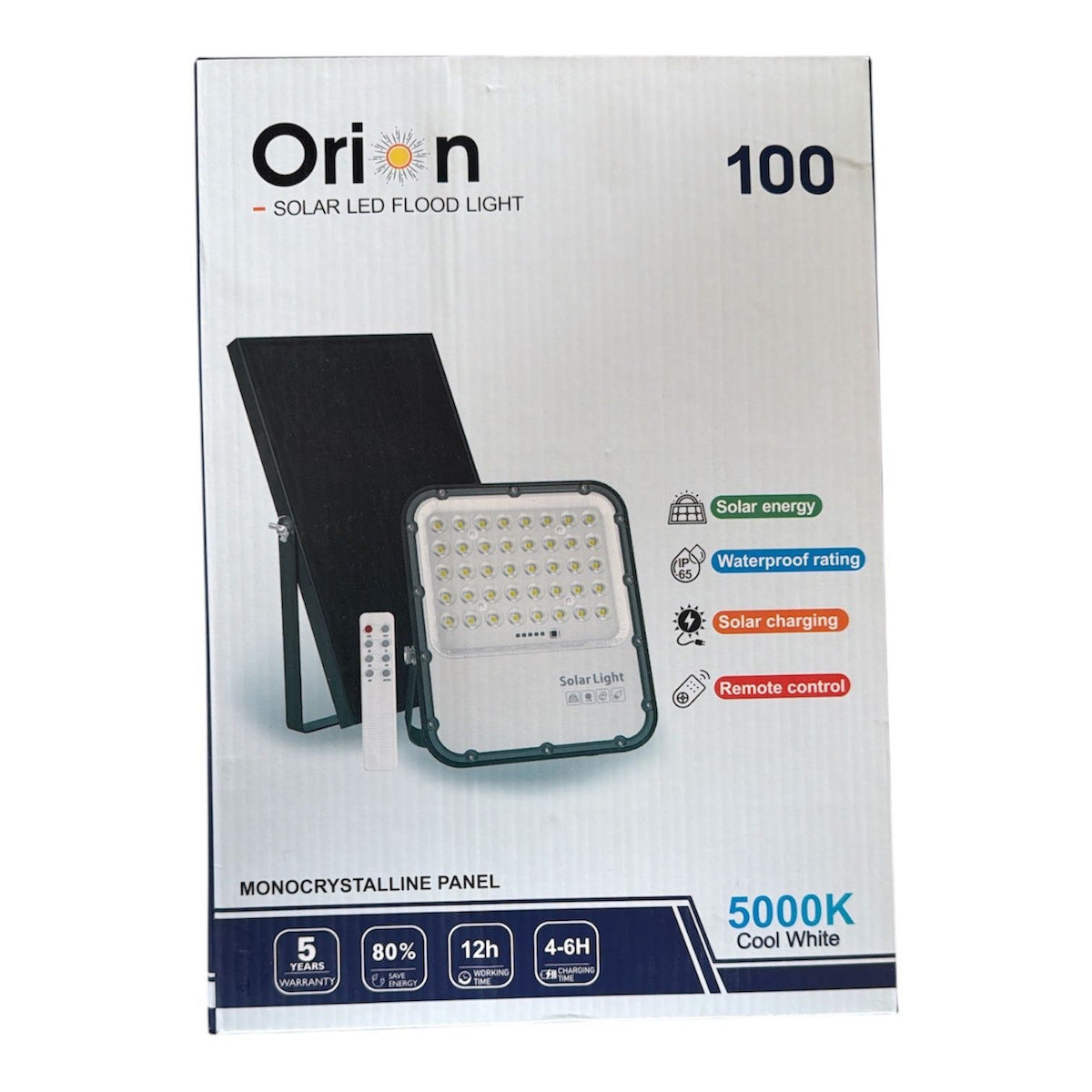 Orion Ηλιακός Προβολέας LED 100W IP65 5000κ