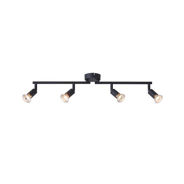 Σποτ Κινητό Μέταλλο 4φωτο 4xGU10 Max 7W 600x80x125mm Μαύρο ARTE ILLUMINA Vorras