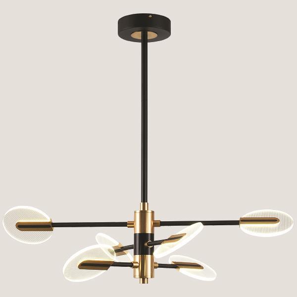 Φωτιστικό Κρεμαστό 6φωτο LED 42W 3CCT 100x88x78 Μαύρο - Χρυσό ARTE ILLUMINA