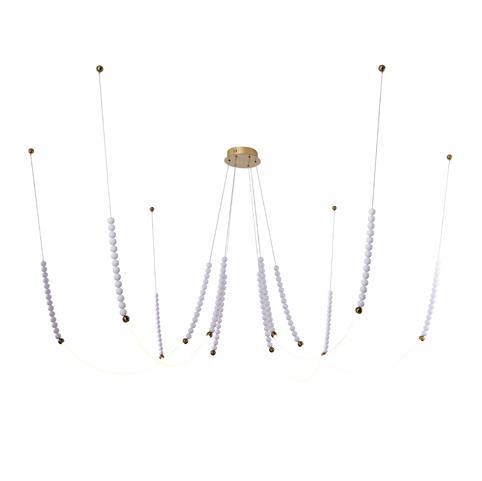 Φωτιστικό Κρεμαστό LED 75W 4500Lm 3000K 1200XH1500mm Λευκό - Χρυσό ARTE ILLUMINA Pearlette