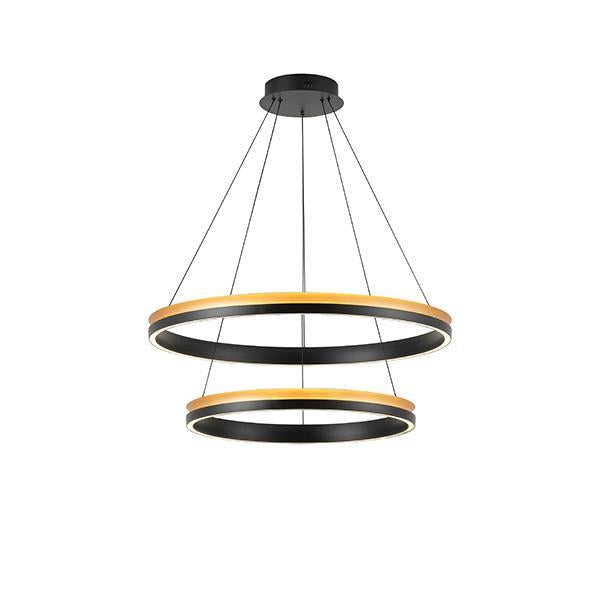 Φωτιστικό Κρεμαστό Στρογγυλή LED 105W 6300Lm 3000K 800x1500mm Μαύρο - Χρυσό ARTE ILLUMINA Serenity