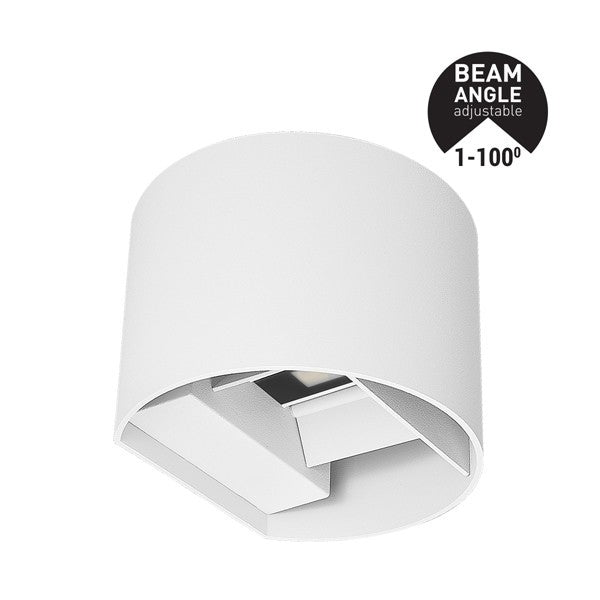 Απλίκα Τοίχου Αλουμινίου Λευκή 10W 3CCT 135x115x100mm Me Glass Difuser ARTE ILLUMINA