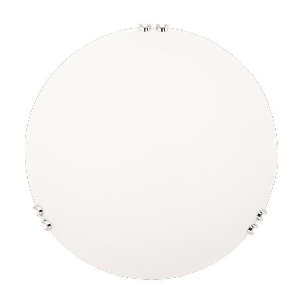 Πλαφονιέρα Τοίχου Γυαλί 1xE27 Max 15W Φ300x90mm Λευκό - Ασημί ARTE ILLUMINA Paros