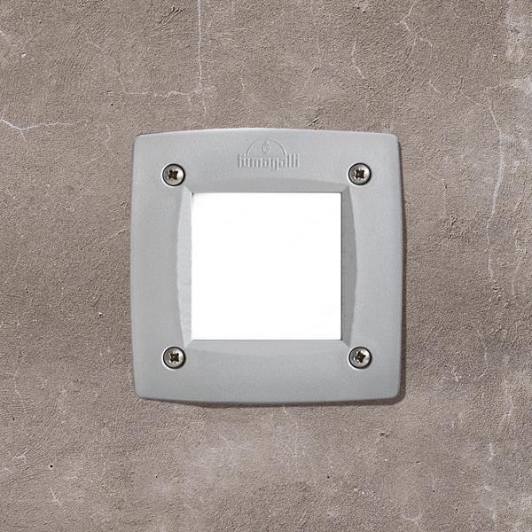Fumagalli Leti 100 Square Απλίκα Τοίχου Τετράγωνη Χωνευτή 1xGX53 LED 3W 3CCT(3000K-4000K-6000K) Γκρι Opal