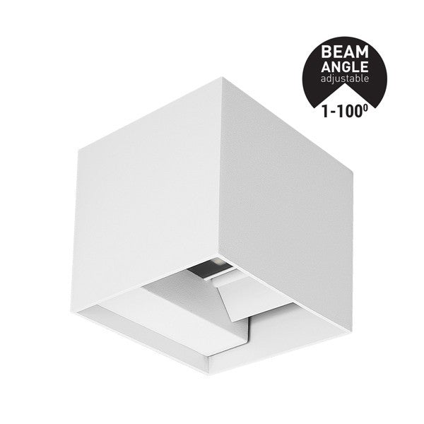 Απλίκα Τοίχου Αλουμινίου Cube Λευκή 10W 3CCT 100x100x100 mm Me Glass Difuser ARTE ILLUMINA