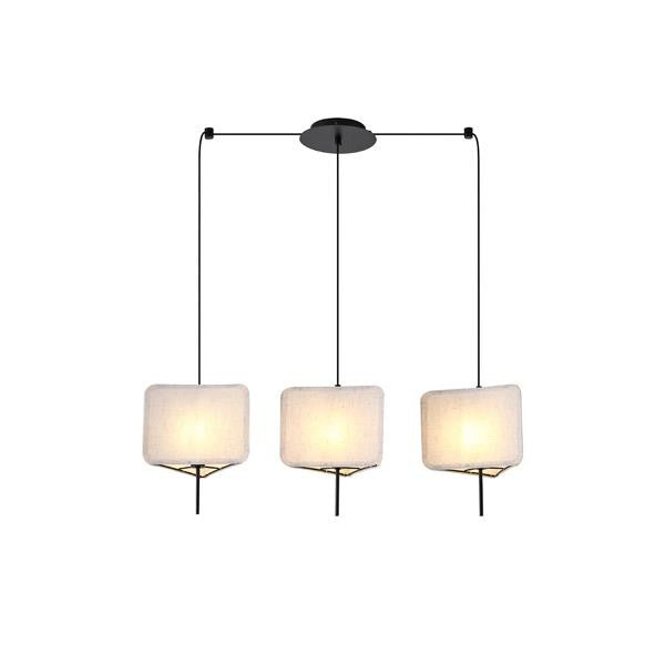 Φωτιστικό Κρεμαστό Ύφασμα 3φωτο 3χε 14 Max 8W 800x250x900mm Μπεζ ARTE ILLUMINA Toscany