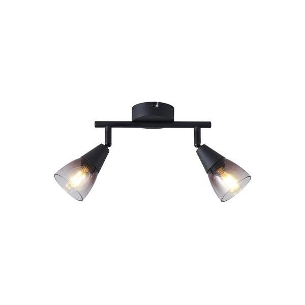 Σποτ Μέταλλο Γυαλί 2φωτο 2xE14 Max 8W 220x80x165mm Φιμέ ARTE ILLUMINA CLASSY