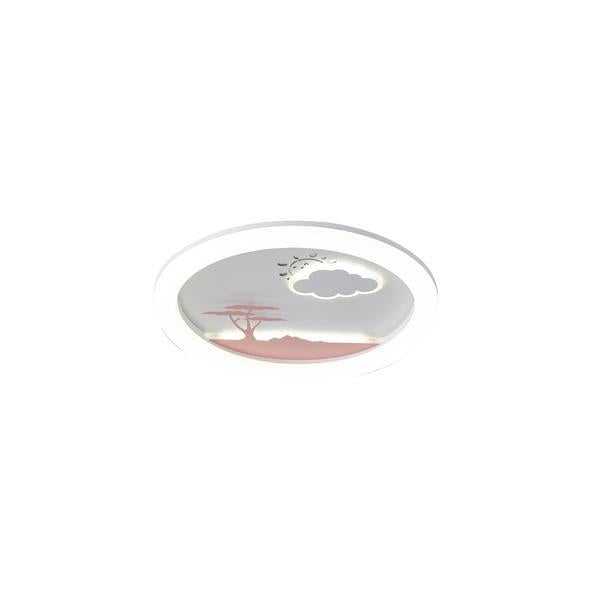 Πλαφονιέρα Μέταλλο - Πλαστικό LED 60W 6120Lm 3CCT(3000-4000-6000K) Φ480x65mm Λευκό - Ροζ ARTE ILLUMINA Alegre
