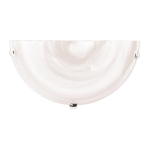 Απλίκα Τοίχου Γυαλί 1xE27 Max 15W Φ300x90mm Λευκό - Ασημί ARTE ILLUMINA Eris