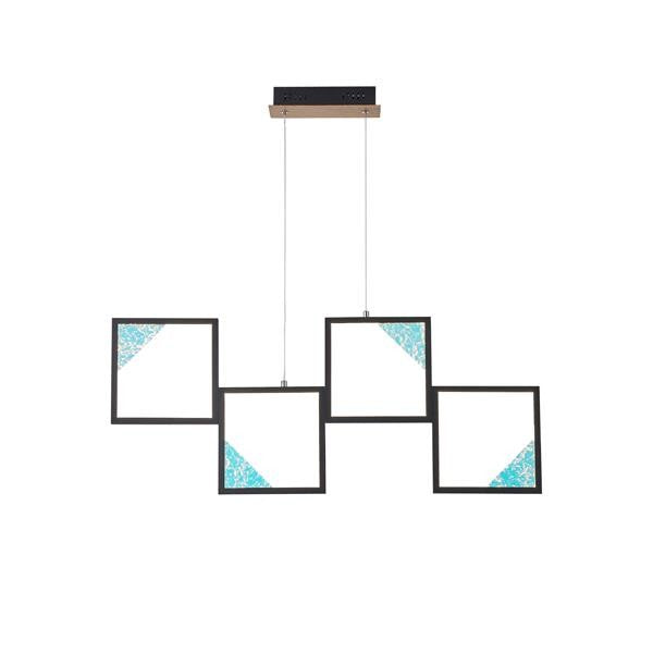 Φωτιστικό Κρεμαστό Αλουμίνιο LED 36W 1400Lm 3000K 820x340mm Μαύρο ARTE ILLUMINA Square
