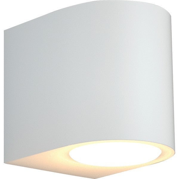 Απλίκα Τοίχου Down Οβάλ GU10 Max5W 80x70x90mm IP54 Λευκή ARTE ILLUMINA