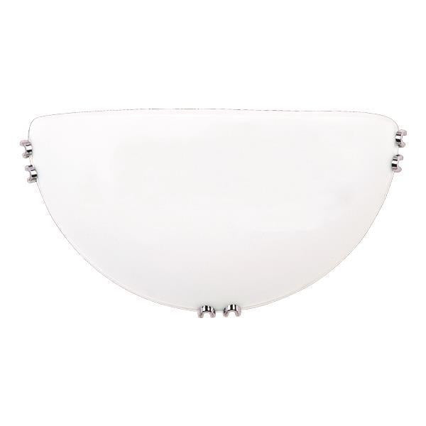 Απλίκα Τοίχου Γυαλί 1xE27 Max 15W Φ300x90mm Λευκό - Ασημί ARTE ILLUMINA Paros