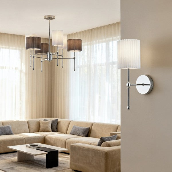 Απλίκα Τοίχου Ύφασμα 1xE14 Max15w 180x130x400mm Λευκό ARTE ILLUMINA Veli