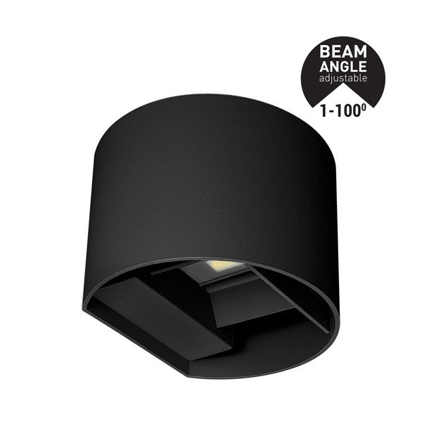 Απλίκα Τοίχου Αλουμινίου Μαύρη 10W 3CCT 135x115x100mm Me Glass Difuser ARTE ILLUMINA
