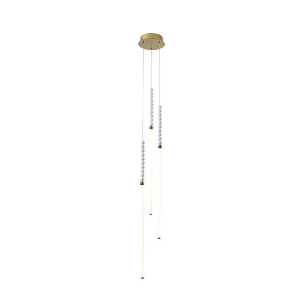 Φωτιστικό Κρεμαστό LED 33W 1980Lm 3000K 200x2000mm Λευκό - Χρυσό ARTE ILLUMINA Pearlette