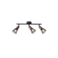 Σποτ με Δίχτυ Μέταλλο - Ξύλο 3φωτο 3xE14 Max 8W 390x80x145mm Μαύρο ARTE ILLUMINA MESHY