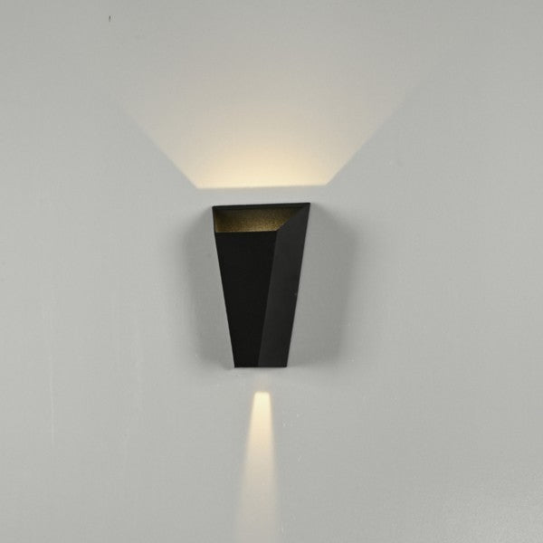 Απλίκα Τοίχου Αλουμινίου Up -DOWN 6W 156Lm 3000K 105x175x60mm IP54 Μαύρη ARTE ILLUMINA