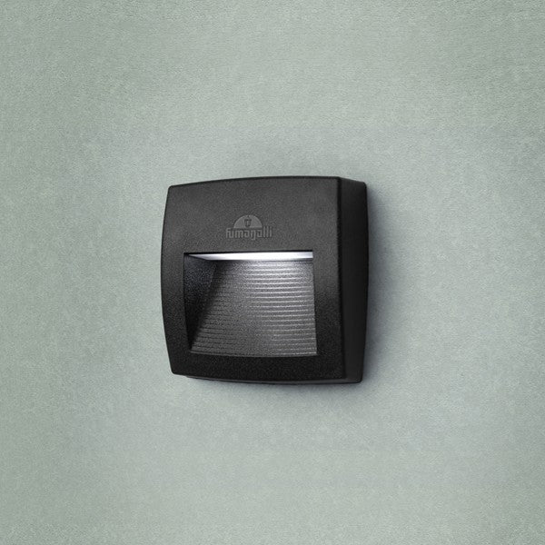 Fumagalli Lorenza 150 Απλίκα Τοίχου 1ΧR7S LED 3,5W 3CCT(2700Κ-4000Κ-6500Κ) Μαύρη
