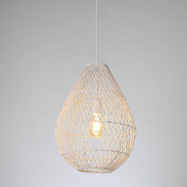 Φωτιστικό Κρεμαστό Μονόφωτο E27 Max 60W 370x500mm Rattan Λευκό ARTE ILLUMINA Kai