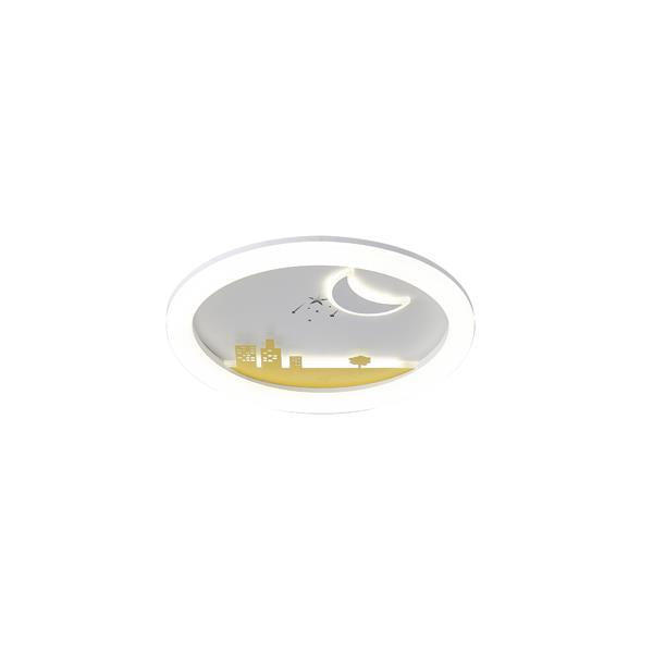 Πλαφονιέρα Μέταλλο - Πλαστικό LED 60W 5940Lm 3CCT (3000-4000-6500K) Φ480x65mm Λευκό - Κίτρινο ARTE ILLUMINA Alegre