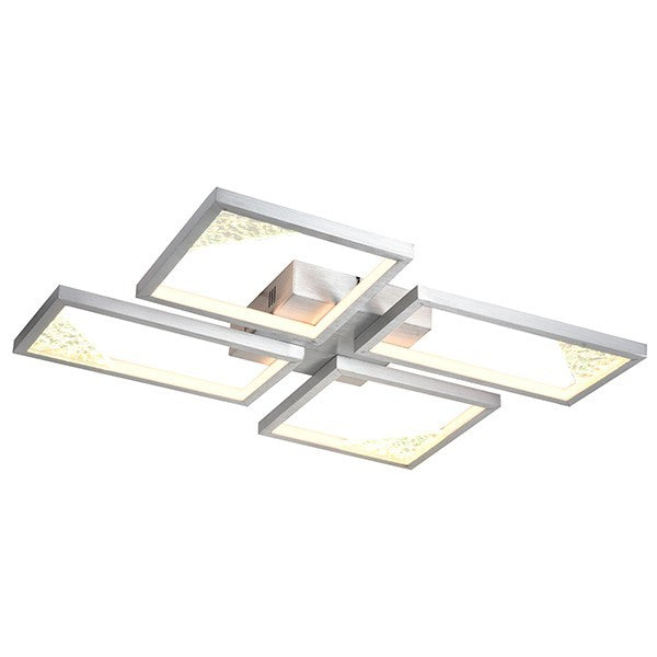 Φωτιστικό Οροφής Αλουμίνιο LED 36W 1400Lm 3000κ 448x578mm Ασημί ARTE ILLUMINA Square