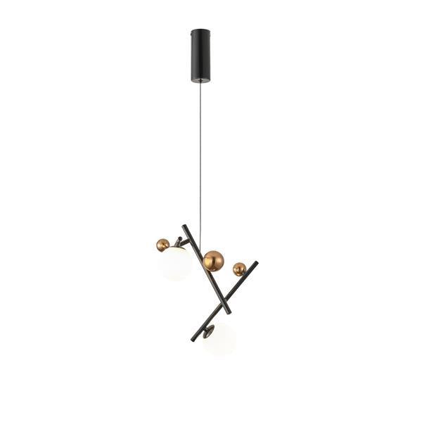 Φωτιστικό Κρεμαστό Γραμμικό 18W 1080Lm 3000K 30x30XH150 Μαύρο - Χρυσό ARTE ILLUMINA Nebula