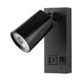 Απλίκα Κρεβατιού Ανάγνωσης με USB Type C Μέταλλο - Πλαστικό LED 5W 450Lm 3000K 155x63x150mm Μαύρη ARTE ILLUMINA C - Lux
