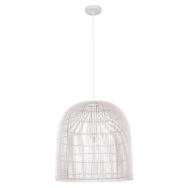 Φωτιστικό Κρεμαστό Μονόφωτο E27 Max 60W 500x500mm Rattan Λευκό ARTE ILLUMINA Kai