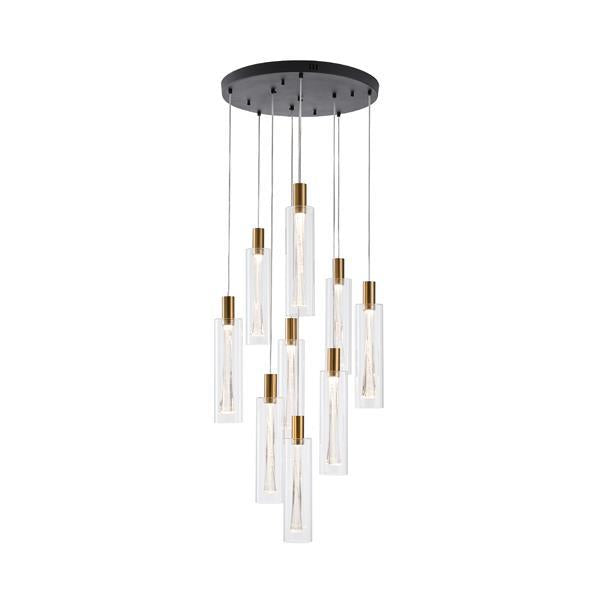 Φωτιστικό Κρεμαστό Γυαλί 9φωτο LED 60W 7200Lm 3000K Φ500x2430mm Διάφανες ARTE ILLUMINA Vial