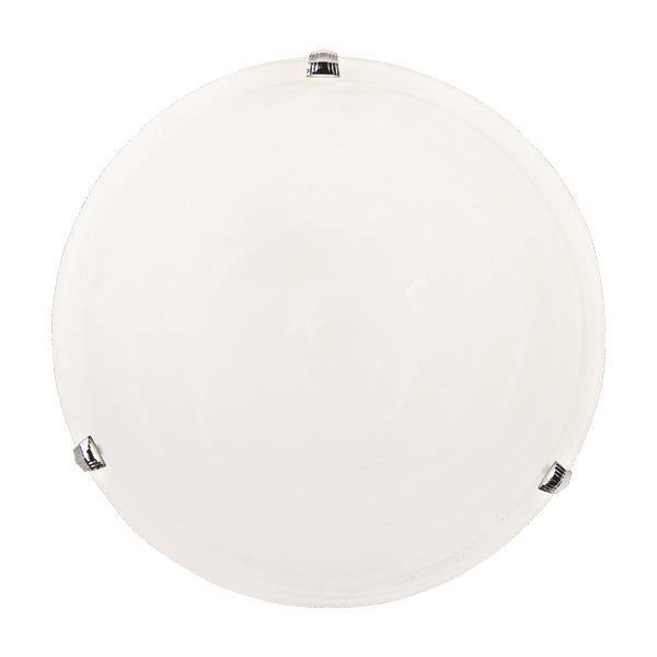 Πλαφονιέρα Τοίχου Γυαλί 2xE27 Max 15W Φ400mm Λευκό - Ασημί ARTE ILLUMINA Eris