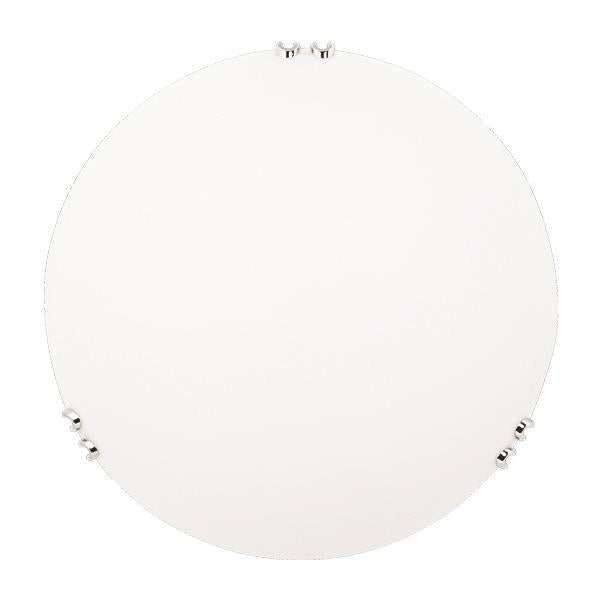 Πλαφονιέρα Τοίχου Γυαλί 2xE27 Max 15W Φ400x90mm Λευκό - Ασημί ARTE ILLUMINA Paros
