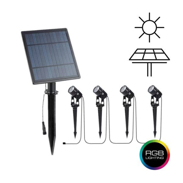 Σποτ Κήπου Καρφωτό 4 Τεμαχίων 1,5W, 240Lm 4000K RGB IP44