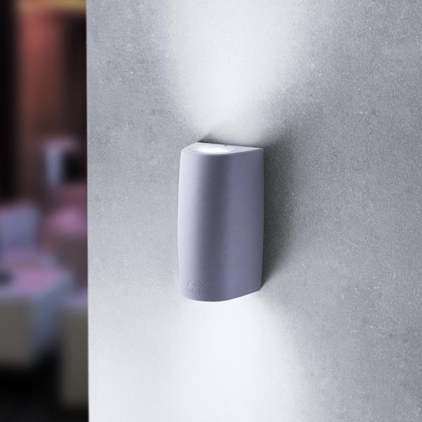 Fumagalli Marta 90 2L Απλίκα Τοίχου Up / Down 2xGU10 2,9W 2CCT(2700K-4000K) 170x92mm Γκρι